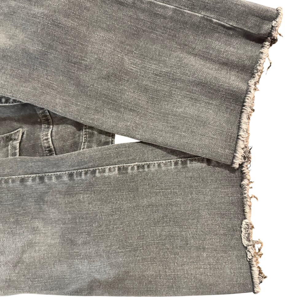 Free People We The Free Raw Hem Grey Jeans Size 30 Black Mid Rise Straight Leg - Picture 5 of 7